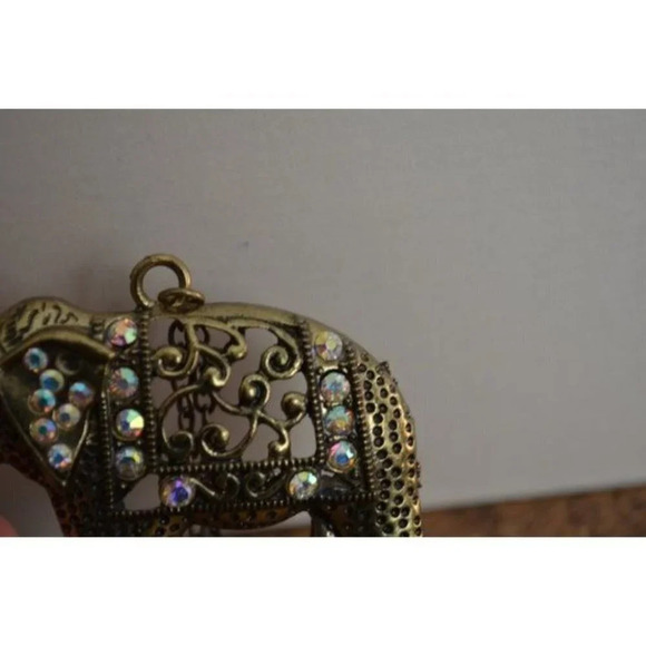 Pretty Elephant Pendant on Long Chain - Picture 6 of 9